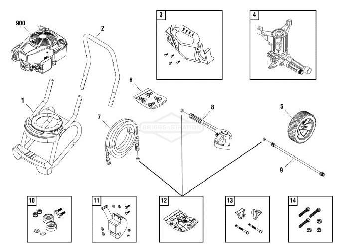 Troy-Bilt Pressure Washer 020486 replacement parts and tech support 1-888-279-9274